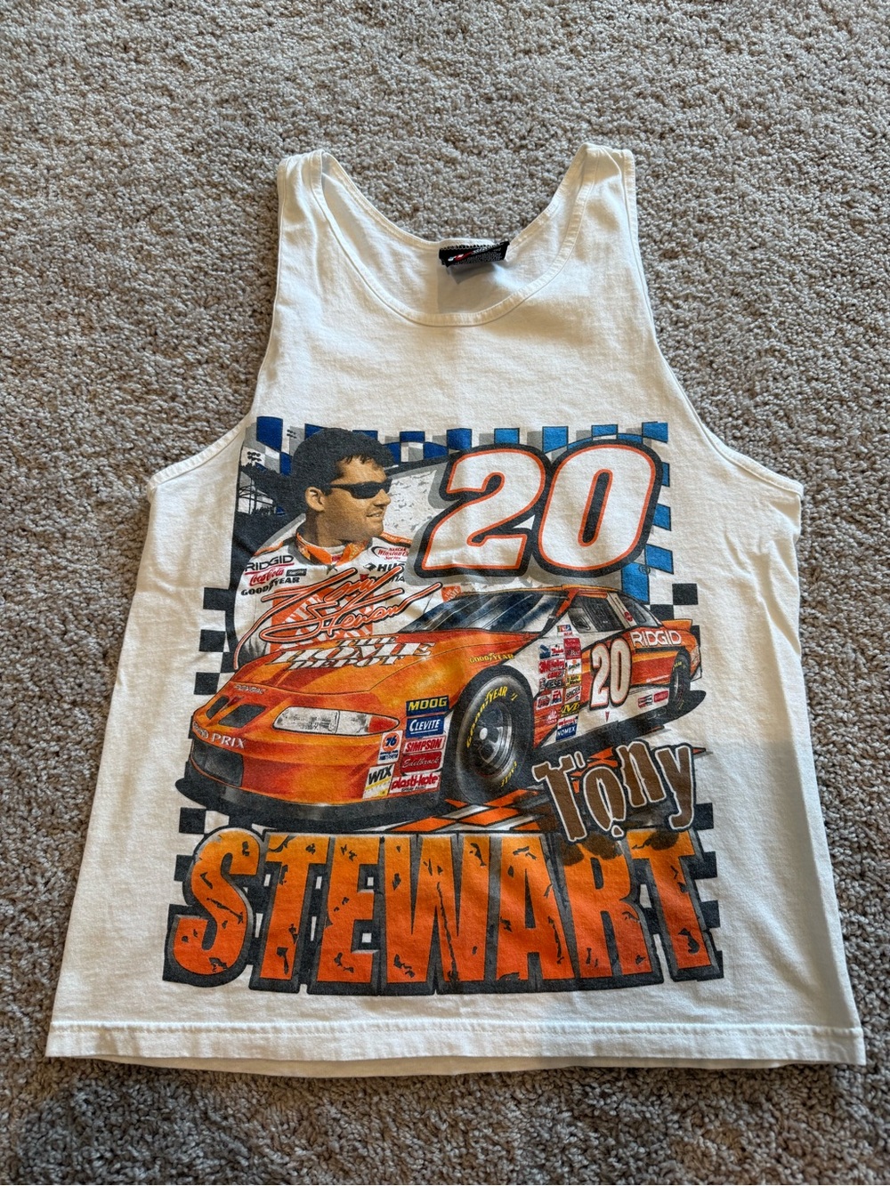 Vintage 2001 Tony Stewart Home Depot NASCAR Tank Top Size Medium